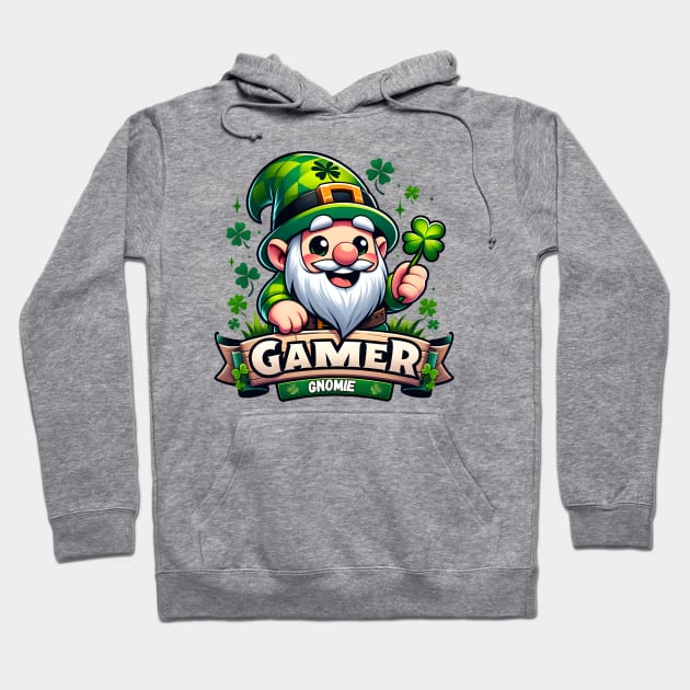 Gamer Gnomie - St. Patrick's Day Gnome Hoodie by Luvleigh